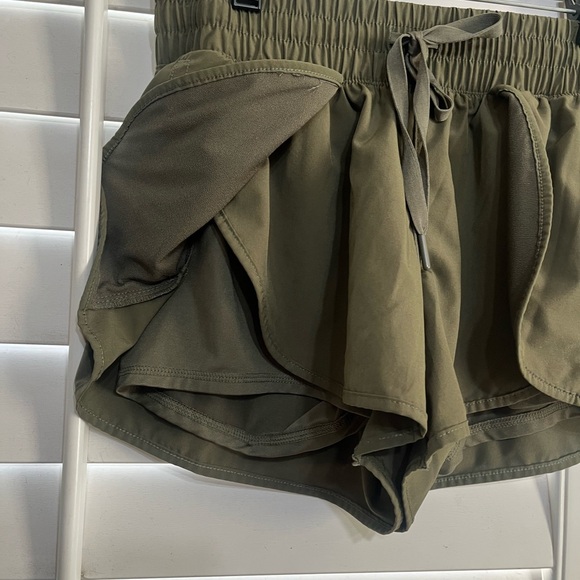 Olive Green Women's Athletic Shorts - Picture 3 of 5